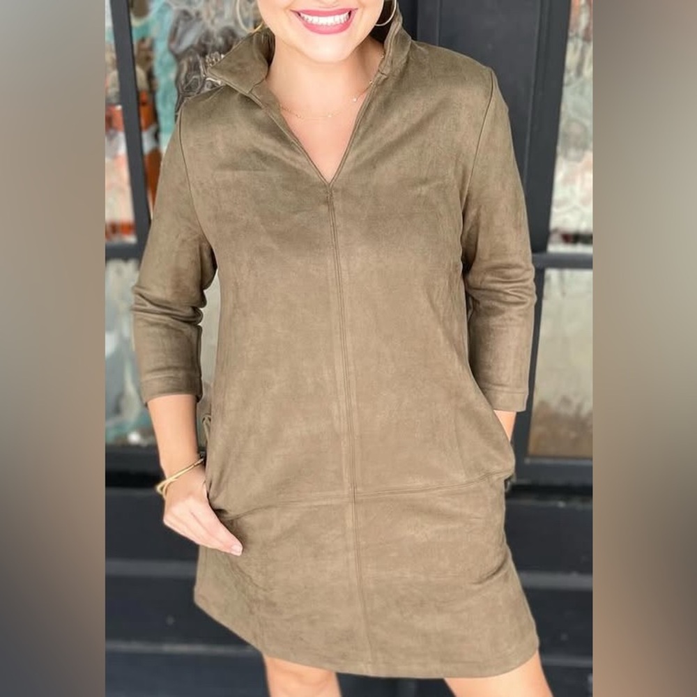 NWT THML Green Suede Dress, XL